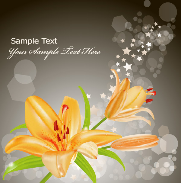 free vector Vector 3 yellow lily